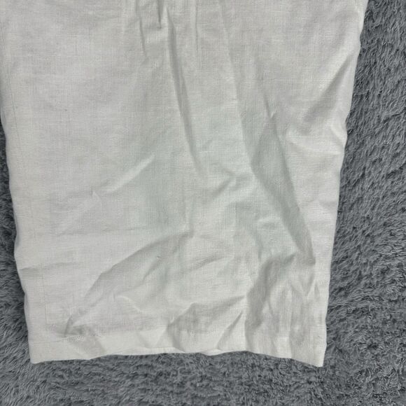 Covington Women'svPetite Stretch Linen Capri Pants 14P Cream Ivory - Picture 3 of 16